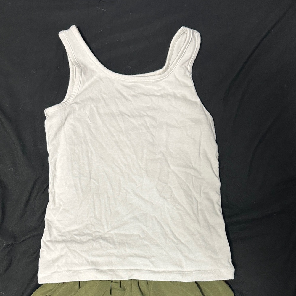 Old navy White Tank Top and green shorts